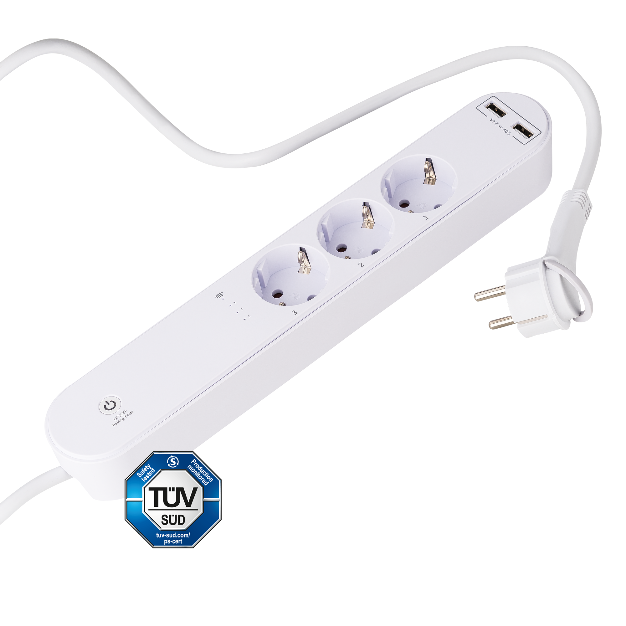 essentials Smart Home 3-way power strip WLAN USB white 1.5 m